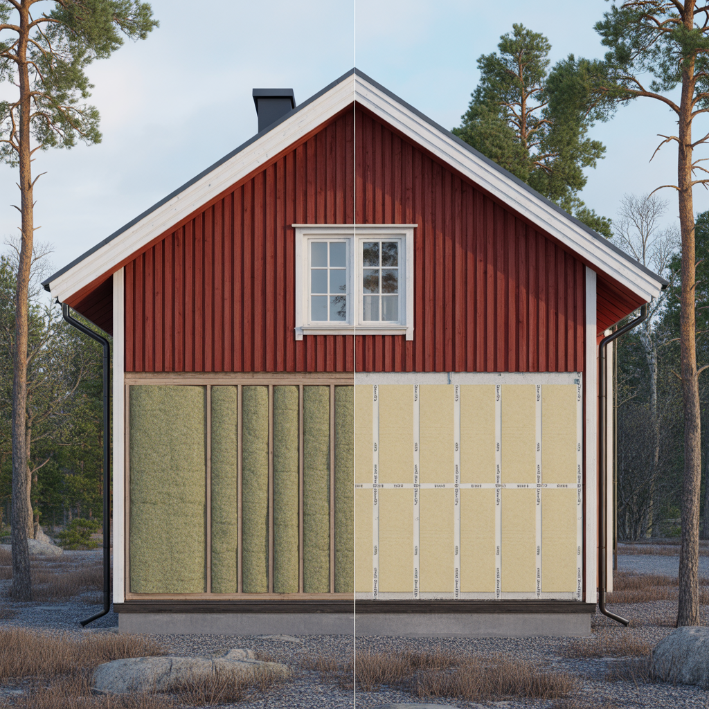 isolera yttervagg invandigt eller utvandigt jamforelse